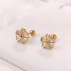 Hot-selling Niche Inlaid Crystal Earrings Earrings Versatile Niche Stainless Steel Gold-plated Earrings Earrings Women