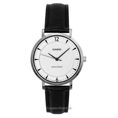 Štandardné analógové kožené puzdro Biely ciferník Quartz LTP-VT04L-7A2 Dámske hodinky