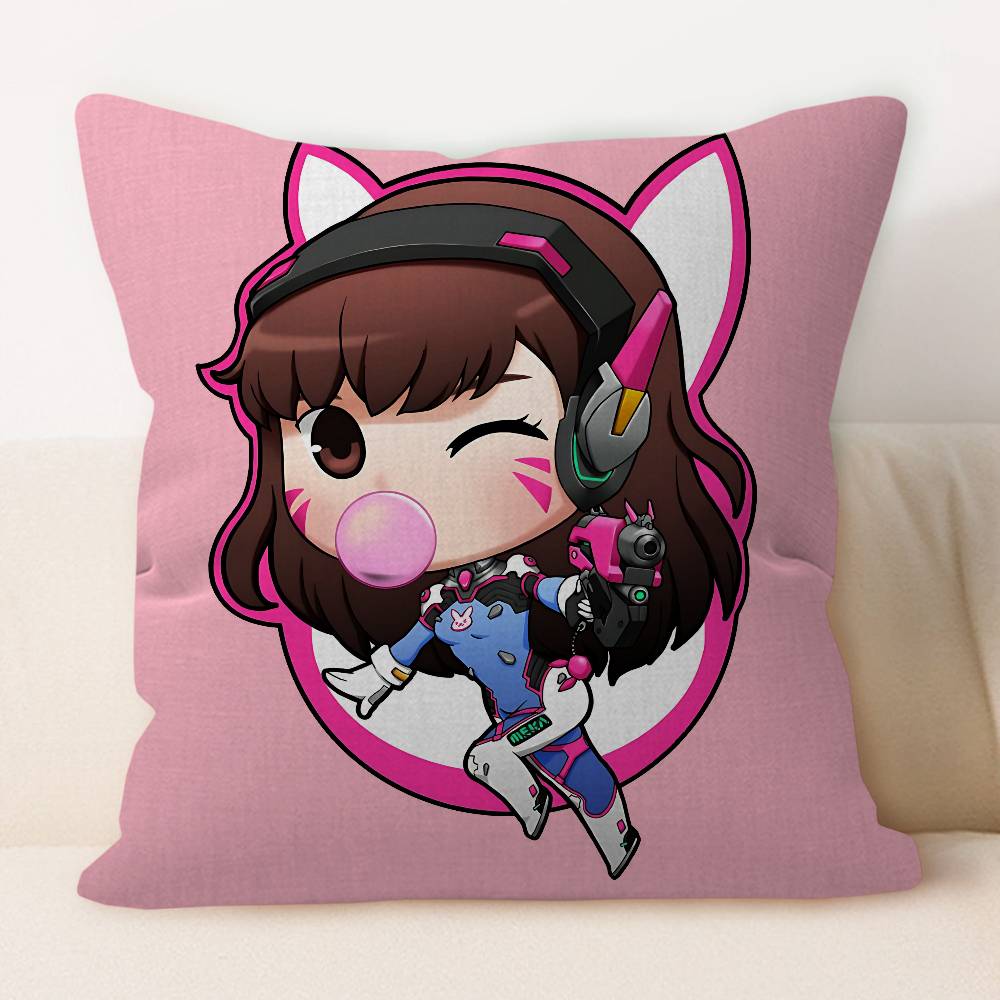 D.Va Cartoon Personalized Pillow Dust Cover Bedroom Kids Party Decoration Pillowcase Birthday Children Gift