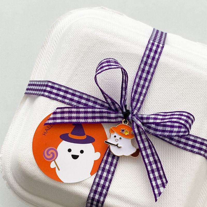 40pcs Halloween Round Pumpkin Ghost Pattern Stickers,Gift Box Sealing Sticker Candy Cookies Chocolate Baking Decor Labels