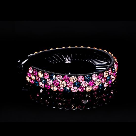 Women Rhinestone Inlaid Hair Claws Twist Clip Hairpin Headwear Bun Accessory