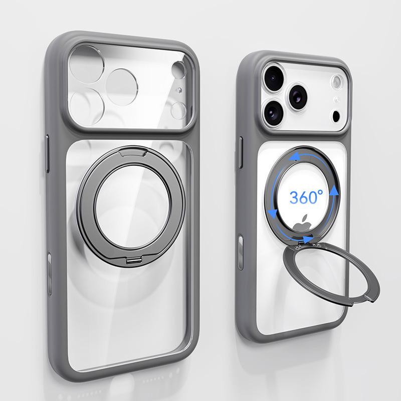 Compatible iPhone 17 Pro Max Magnetic Suction Case Acrylic Protective Cover iPhone 17 Pro Max серый