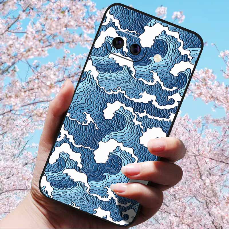 For Google Pixel 9a 3D Relief Flower Emboss Soft Silicone Case Cartoon Painted Back Cover for Google Pixel 9a 9 A 3D Relief Case