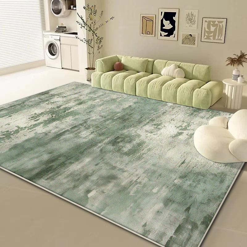 Modern Green Large Carpets for Living Room Decoration Home Minimalism Rugs Non-slip Bedroom Bedside Carpet Washable Sofa Mat
