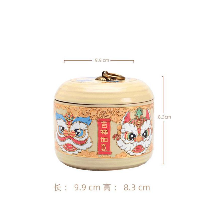 Creative Painted Ceramic Tea Jar Flower Sealed Candy Jar Kitchen Moisture Proof Nuts Coffee Bean Medicinal Herb Storage Box New