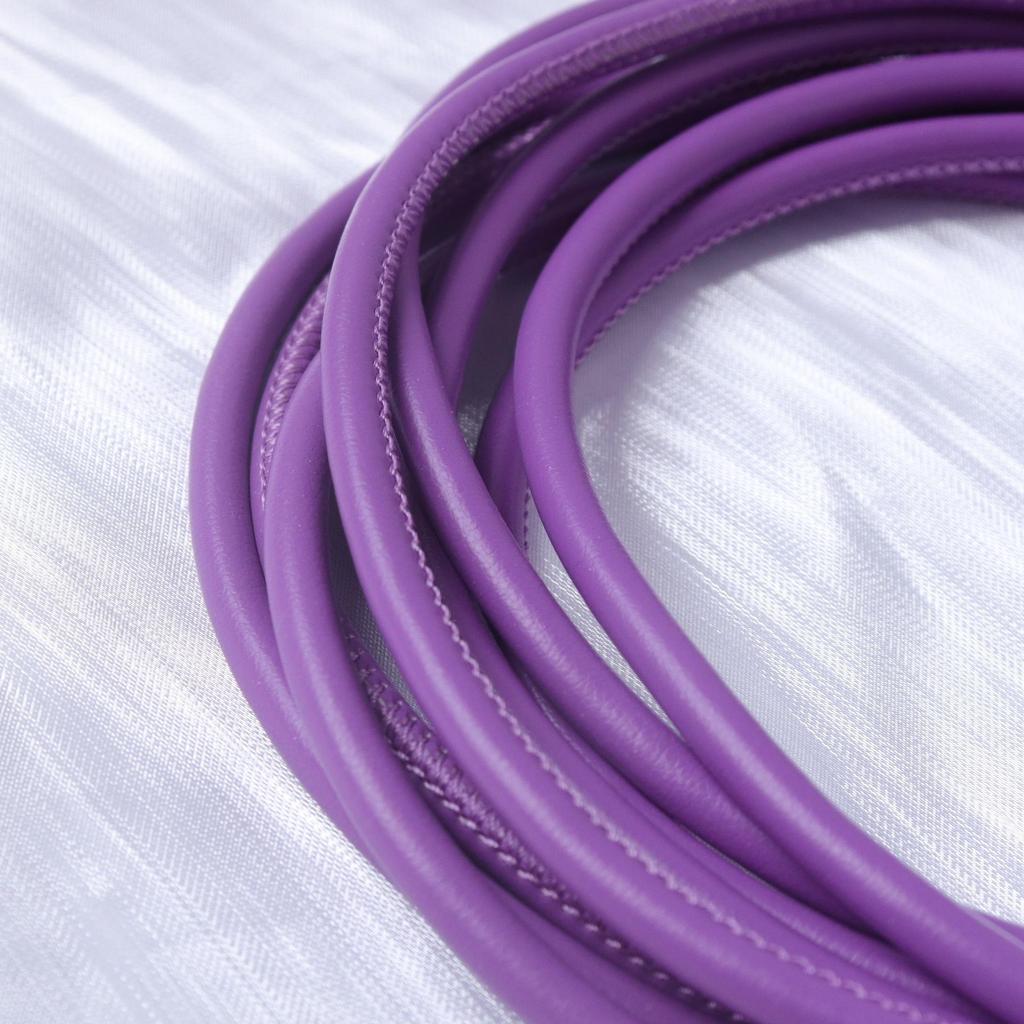 PU Leather Round Handle Strap with Lock Edge Stitching - DIY Traction Weaving Ornament E18