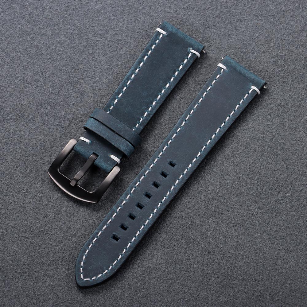Cowhide Genuine Leather 19mm 20mm 21mm 22mm 24mm Universal Watch Band 18mm for CASIO Men Women for HuaweiGt2/Gt3 Wrist Bracelets