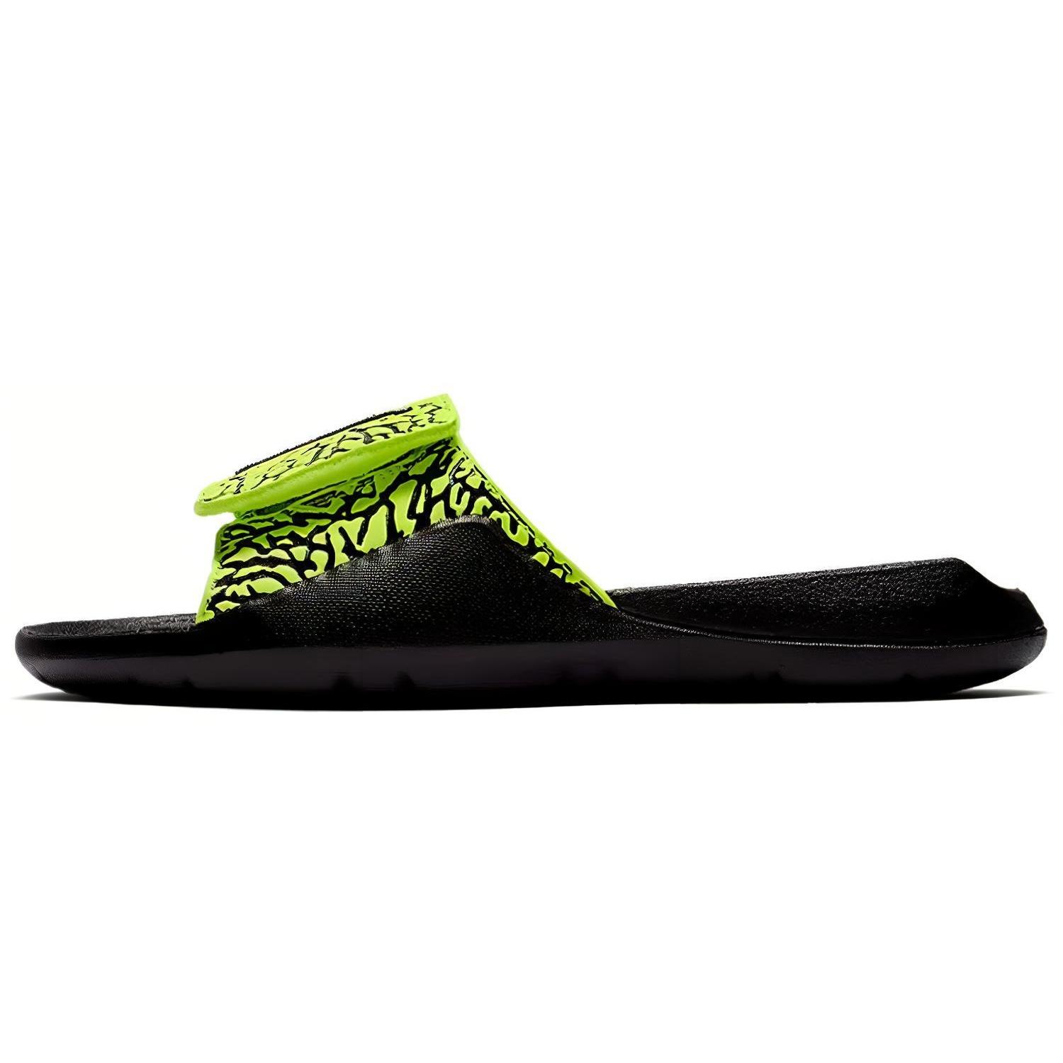 (GS) Air Jordan Hydro 7 V2 Burst Crack Black Yellow Slippers  Black Yellow  Kids  BQ6291-700 EU 38.5