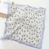 Korean Style All-Matching Floral Square Scarf Cotton Small Scarf Retro Women's Thin Fresh Decoration Silk Scarf Headband