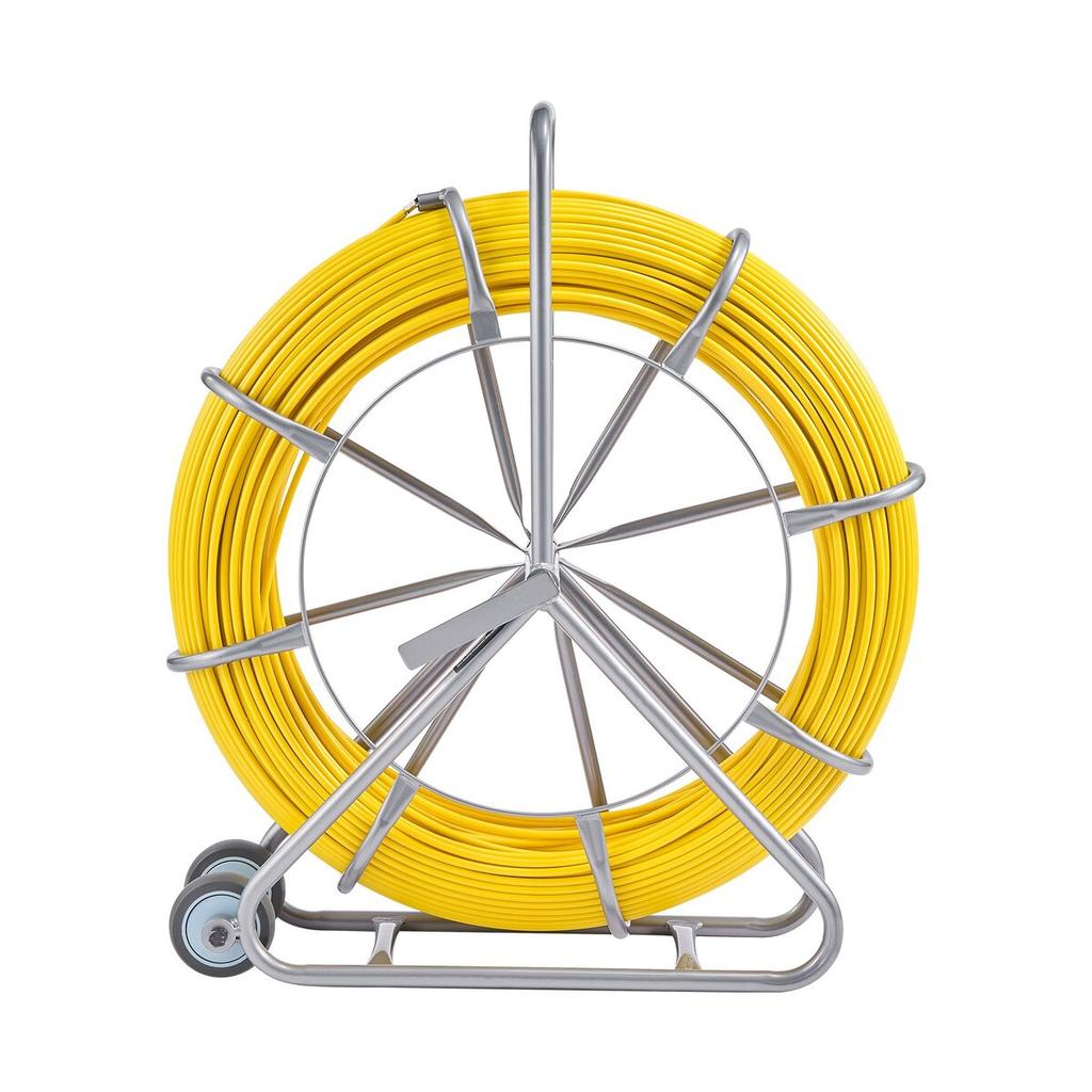 Fish Tape Puller Fiberglass 656 Ft 5/16 In Wire Cable Running Duct Rodder