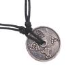Viking Style Compass Necklace With Odin Rune Pendant For Men