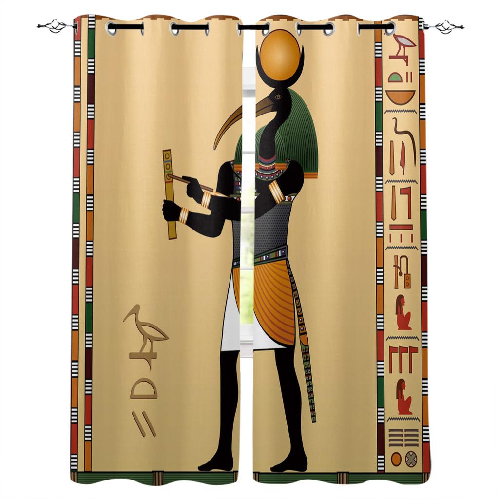 Curtain Ancient Egyptian God Of Wisdom Bedroom Kitchen Curtains Living Room Decoration Items Window Curtains for Living Room