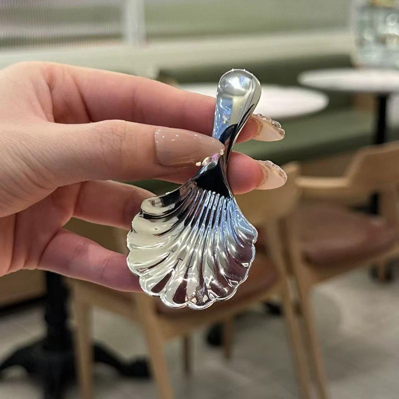 1/2/3Pcs Shell Tea Spoon Stainless Steel Stirring Sundae Coffee Tea Spoons Dessert Stirring Coffee Supplies Mini Small Coffee
