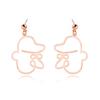 Alloy Face Elegant Earrings For Women Modern Cartoon Expression Design Jewelry