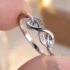 White Zircon Infinity Stone Thin Rings For Women Vintage Gold CopperColor Engagement Ring Wedding Jewelry Mother's Day Gifts