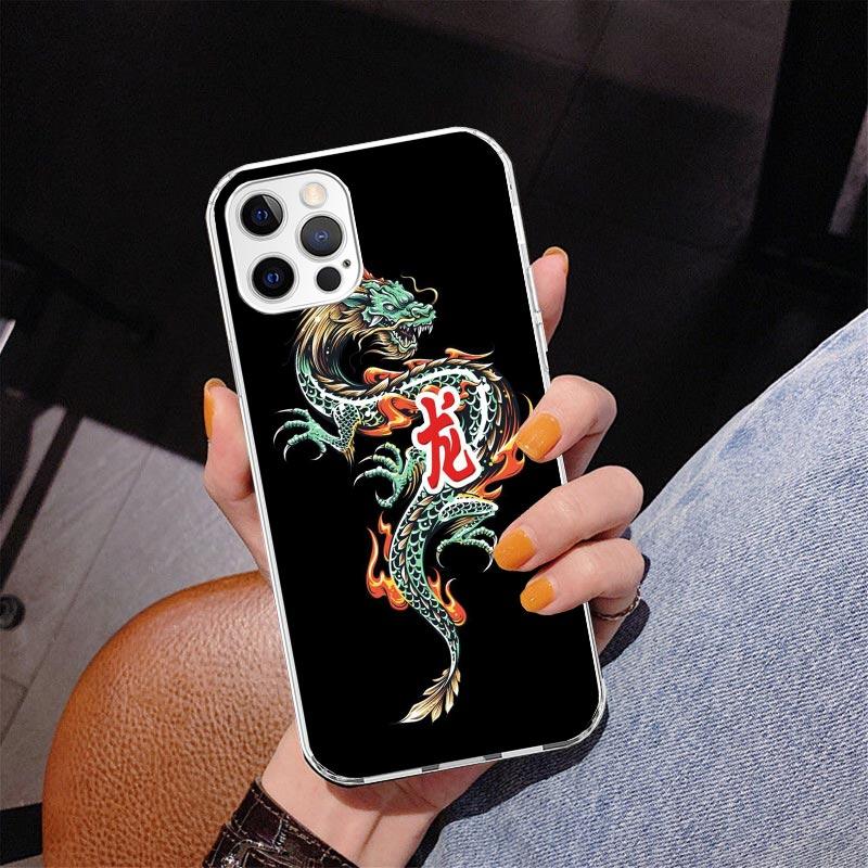 Asian Dragons Animal Tattoo Phnoe Case for Iphone 17 Air 16 11 12 13 Mini 14 Plus 15 Pro Max 7 8E SE 2020 16ProMax Phone Cover C