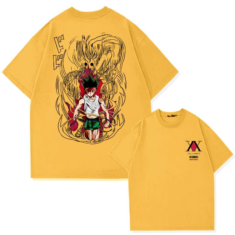 Japanese Anime Full-time Hunter 100% Cotton Short-sleeved T-shirt Men and Women's Summer Fashion Brand Short-sleeved Top