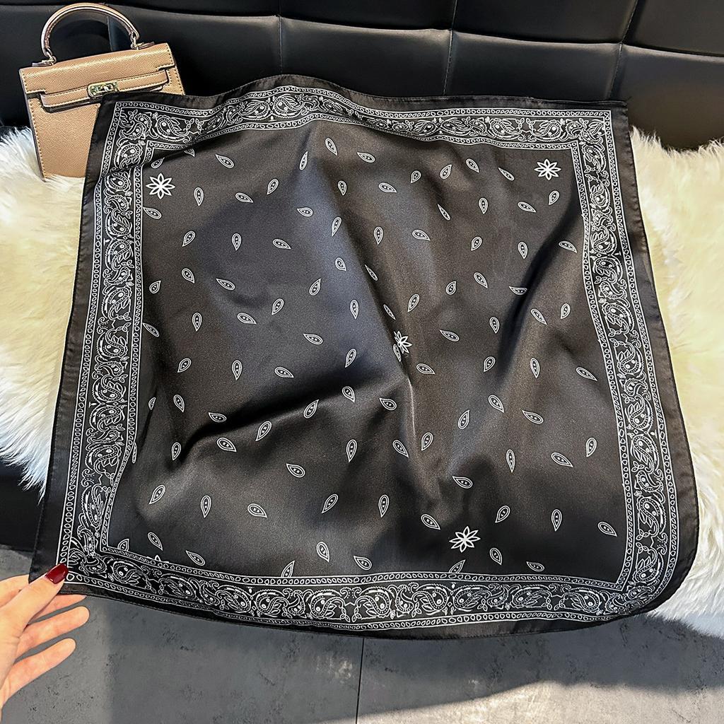 Spring And Autumn Silk Scarf Women'S Ribbon Headgear Hair Accessories Flowers Cashew Nut Flowers Versatile Temperament Advanced