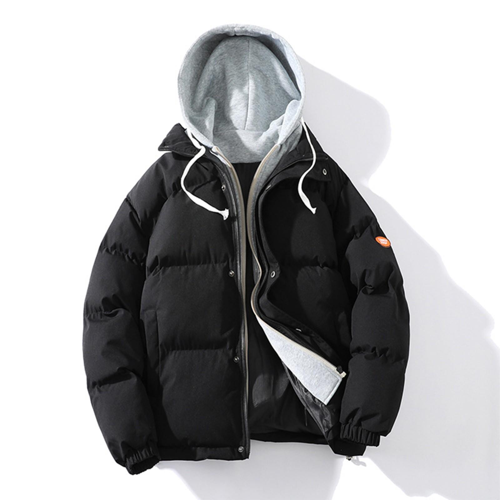 

Зимняя новая утолщенная хлопковая куртка из двух частей с капюшоном, повседневное хлопковое пальто-кардиган XXXXXL чёрный