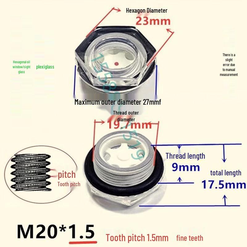 Reducer Plastic Hexagonal Oil Sight Glass