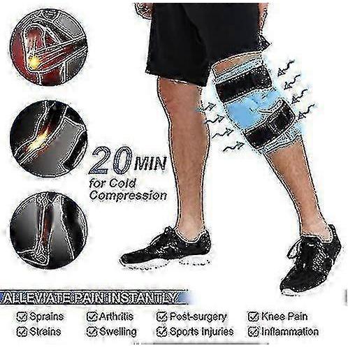Reusable Gel Ice Pack for Knee Pain Relief, Cold Therapy Wrap for Leg Injuries, Swelling, Knee Replacement Surgery, Hot & Cold Compress