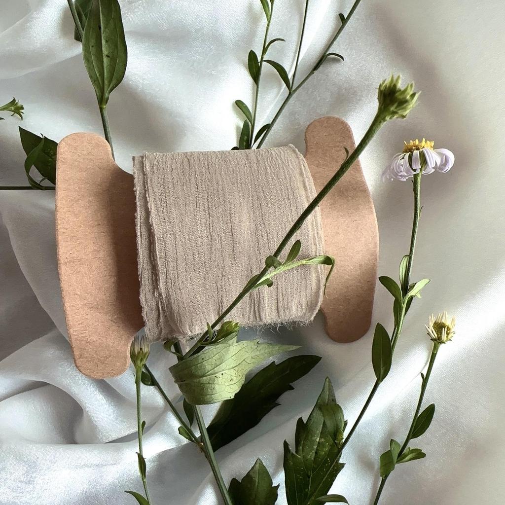 1 Roll Hand Torn Raw Edge Silk Ribbon(1Roll=4cm*5M) DIY Christmas Wedding Invitation Cards Packing Party Flower Bouquet Gift Wrapping Decor