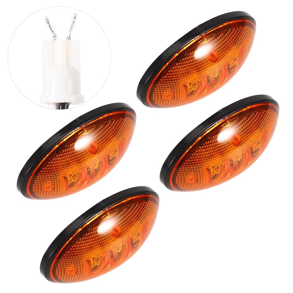 2.3in 12V DC Fender Side Marker Lights Waterproof Fit for Ford F Series 1999‑2010(4pcs Amber