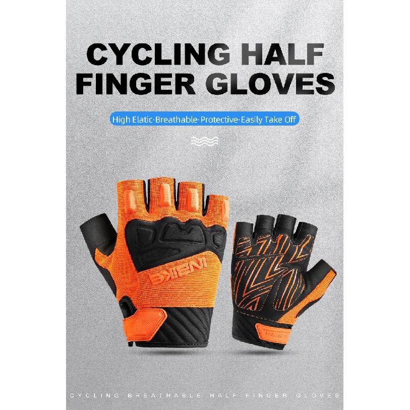 INBIKE Halbfinger Fahrradhandschuhe Sommer Antibakteriell Schweißabsorbierend Mountainbike Atmungsaktiv Stoßdämpfend Fahrradzubehör