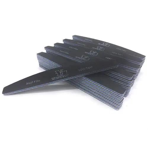 1Pc Nail tools 80 100 150 180 240 Grit nails High quality double sided half-moon nail file washable abrasive manicure nail file