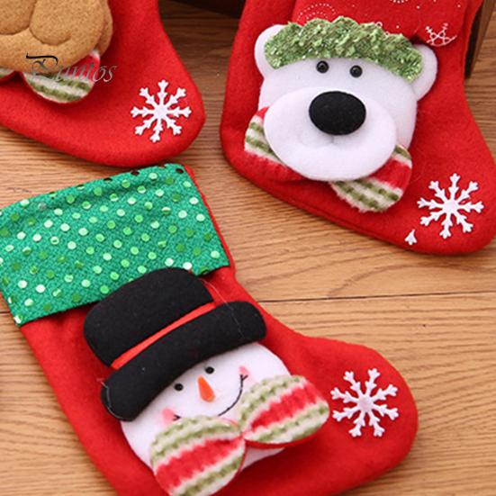 Christmas Stocking Cartoon Shape High Capacity Three Dimensional Wear Resistant Decorative Super Soft Merry Xmas Socks Gift Candy Bags