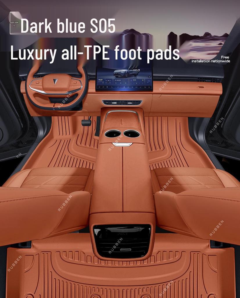 Deep Blue S05 Car Floor Mats: TPE Full Surround, Fits 26 Models, Customizable Car Accessories.
