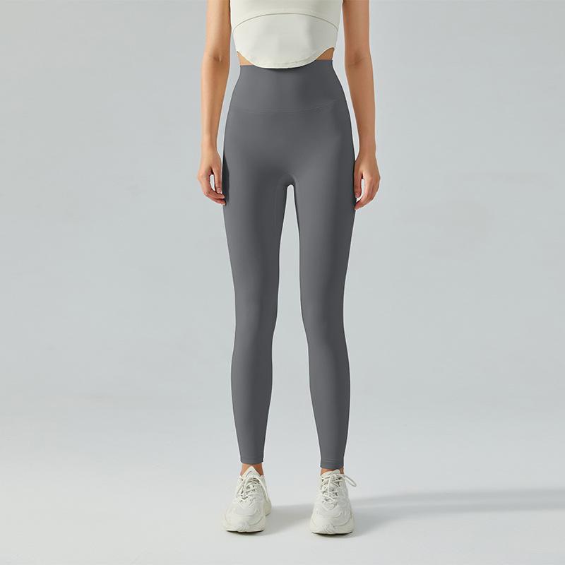 No Embarrassment Line Yoga Pants Long Women's Waxy Soft Peach Hip Fitness Pants High Waist Hip Lift Running Tight Sports Trousers