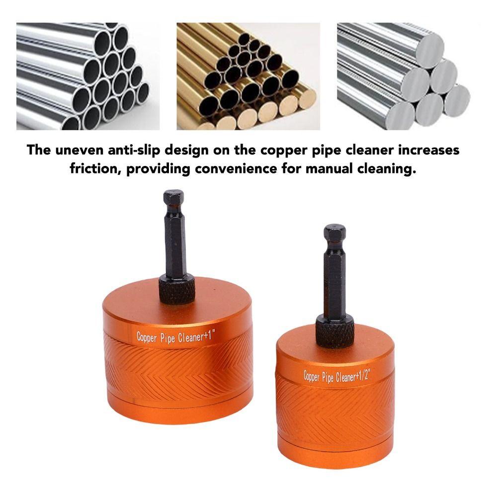 2pcs Orange Copper Pipe Cleaner Aluminum Alloy Copper Pipe Cleaning Tool Soldering
