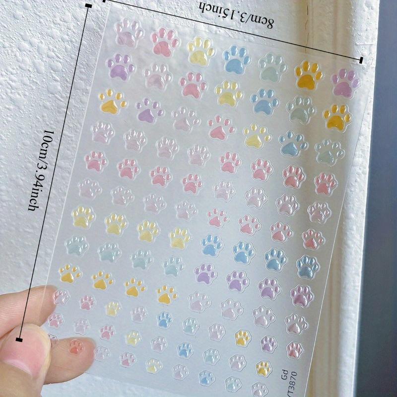 3D Nail Stickers, Five-Pointed Star Heart Jelly Colored Stars, Hearts, Letters, Cat Claw Nail Decoration Stickers