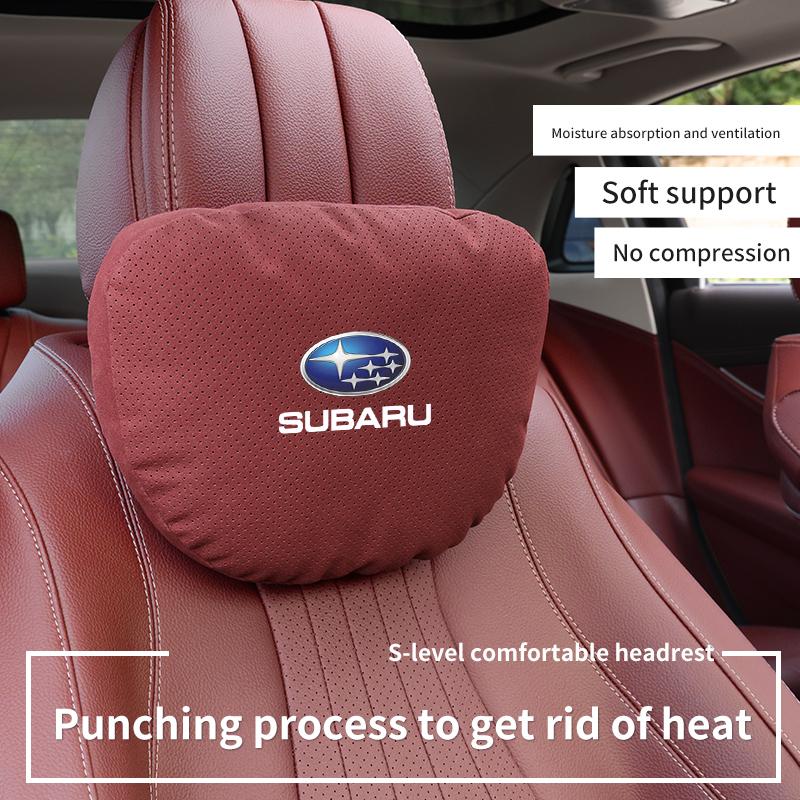 For Subaru STI Brz Ascent Forester Impreza Legacy Outback WRX XV Suede Car Headrest Neck Support Seat Lumbar Cushion Neck Pillow gio8