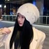 Damen Solid Hat Mode Herbst/Winter Pullover Hut Patch Paar Ski Warme Mütze Hip Hop Mode Strickmütze