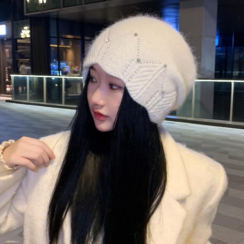 Damen Solid Hat Mode Herbst/Winter Pullover Hut Patch Paar Ski Warme Mütze Hip Hop Mode Strickmütze