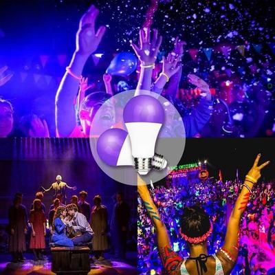 Night Light 360 Glow UV Purple Bulb Aluminium 10W 85-265V Purple Black Light Bulb E26/E27 Spiral Christmas
