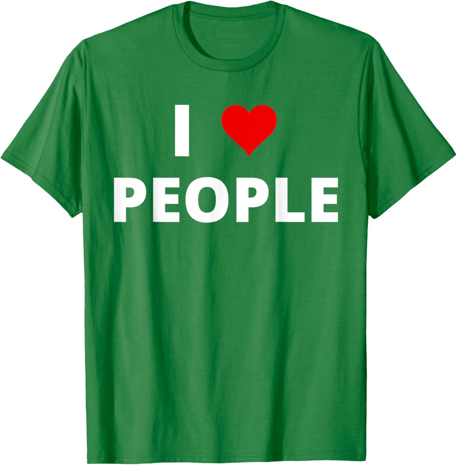 I Love People Graphic Print Cotton Short Sleeve T-Shirt Casual Daily Crewneck Tee S