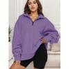 2024 Autumn Winter Women's Casual Half-Zip Pullover Long Sleeve Hoodie