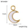 CARLIDANA Fashion Moon-shaped Multi-color Oil-dripping Gold Plated Stainless Steel Pendant Heart Apple Accessories DIY Jewelry