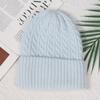 Angola rabbit fur warm solid color light board autumn and winter versatile candy color vertical stripe knitted hat women