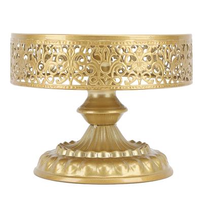 Dessert Stand Golden Cake Holder Lace Design Easy Assembly Round Treat Display for Party