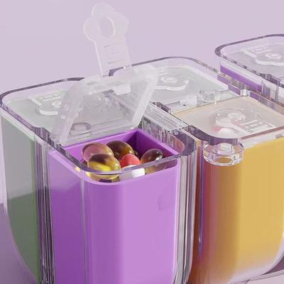Magnetic Magic Cube Medicine Box Moisture-Proof 4 Grids Pill Organizer Sealed with Lanyard Tablet Container for Home&Travel