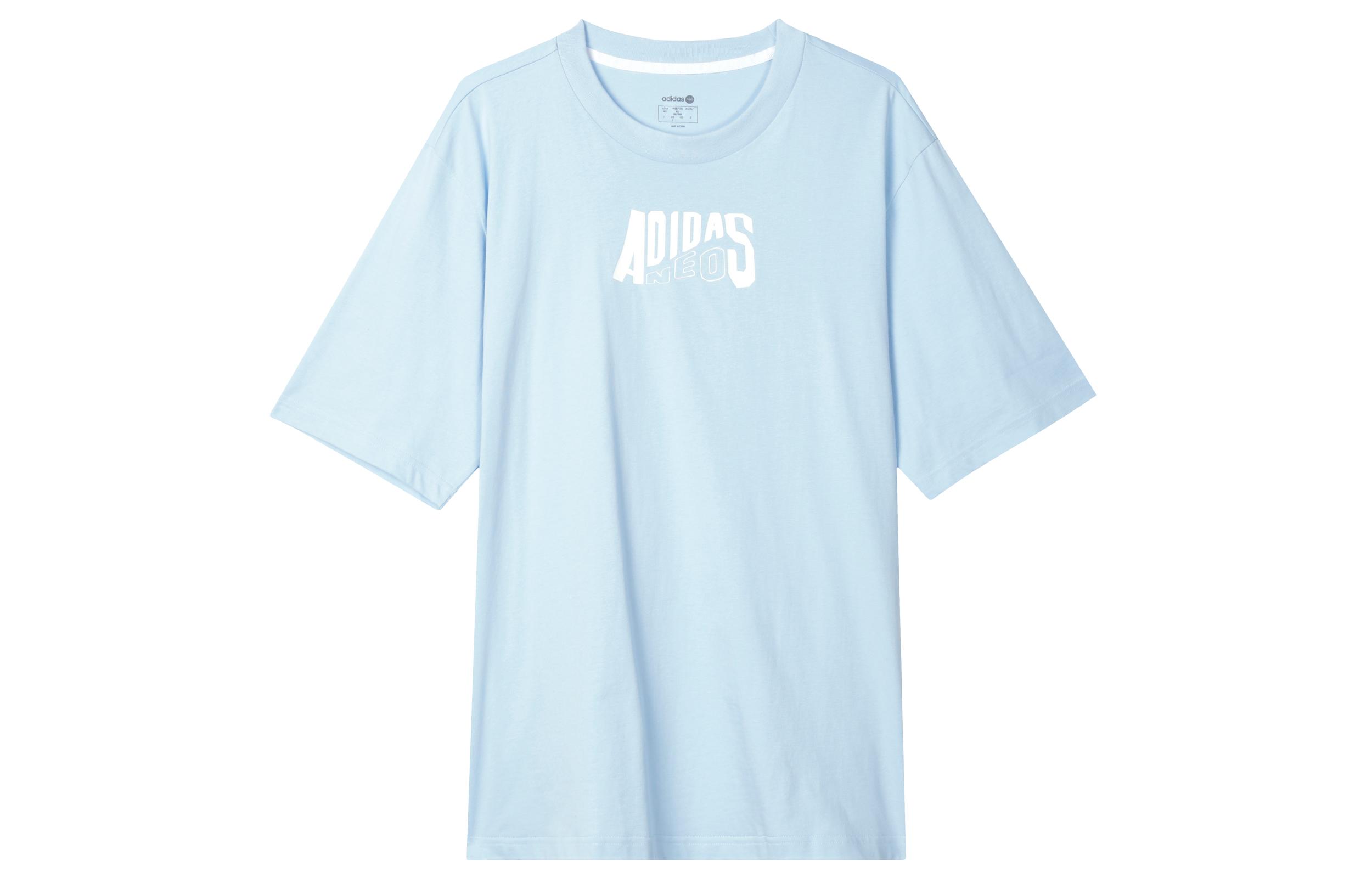 Adidas Neo T Shirts Unisex Blue Crew Neck Moderate Straight Fit HS8842 XXXL