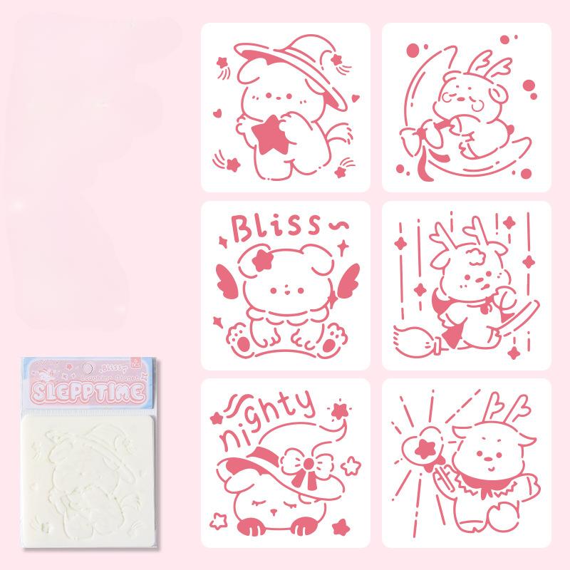 6pcs/set Floral Butterfly Stencil Templates for Scrapbook Wall Small Creative Design DIY Decor Stencils for Painting and Decor