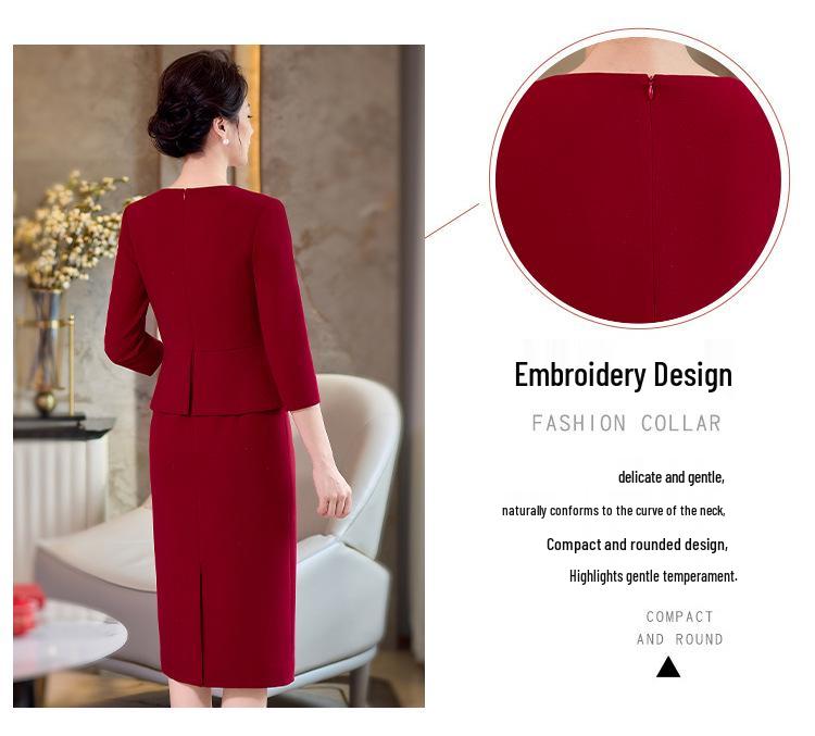 2026 Spring Wedding Stylish Mother-In-Law Dress: High-End Formal Fashion for Middle-Aged Women