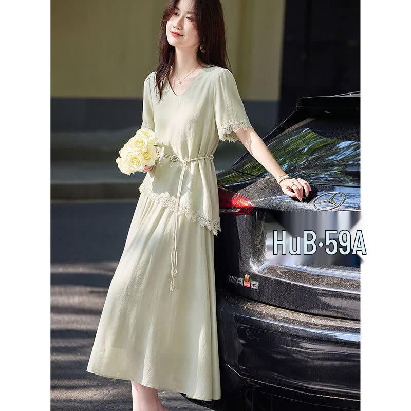 Elegant Two-Piece Shirt & Skirt Set with Belt