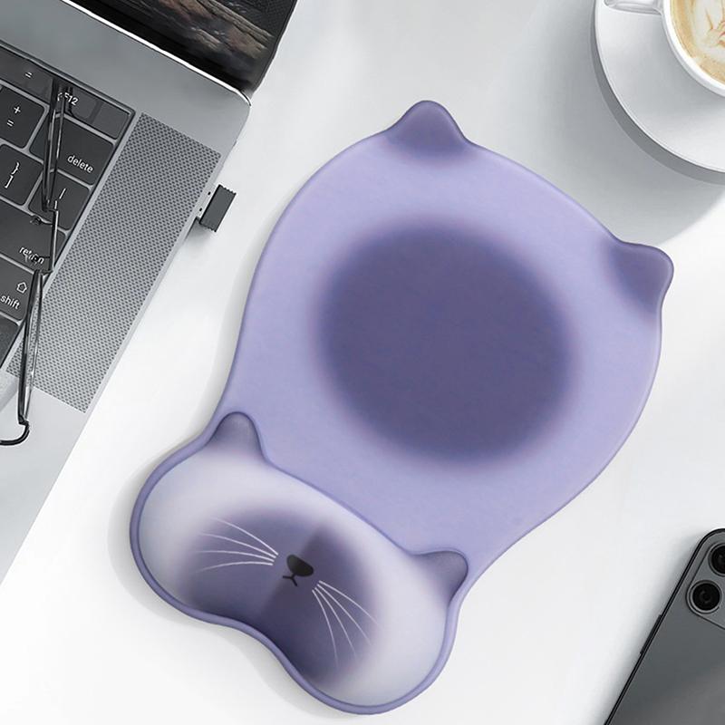 1Pc Cat-Shaped Mouse Pad, Non-Slip Silicone Wrist Rest, Computer Office Silicone Wrist Rest, Cute And Non-Slip