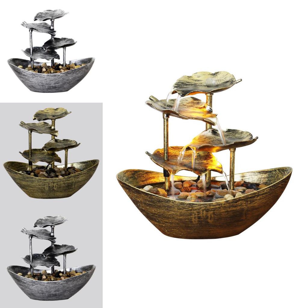 Lotus Leaf Ingot Minimalist Fountain With Abs Material For Home Decor And Gift